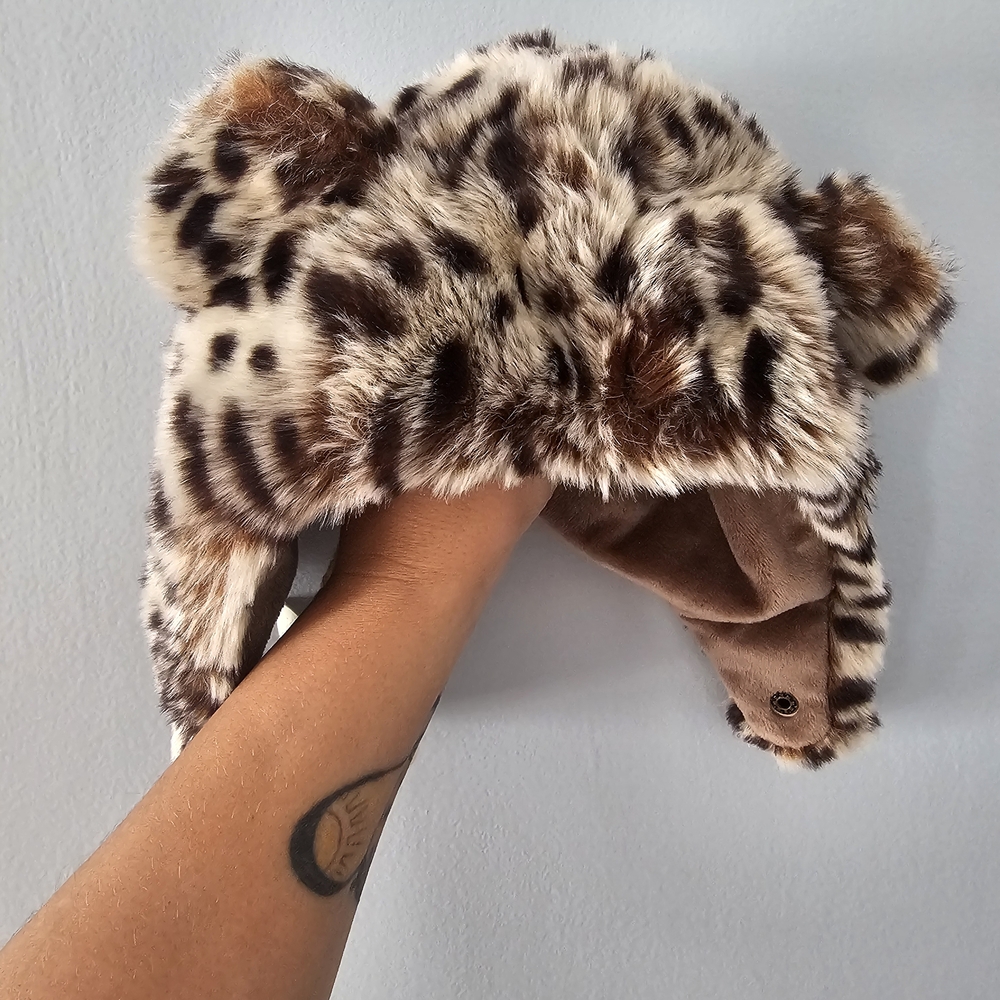 Faux Fur Animal Print Baby Hat